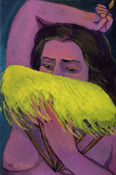 Lindsey Jean McClean, Fur Fan, 2021, Watercolour on paper, 6.5 x 9.5cm, Janet Rady Fine Art