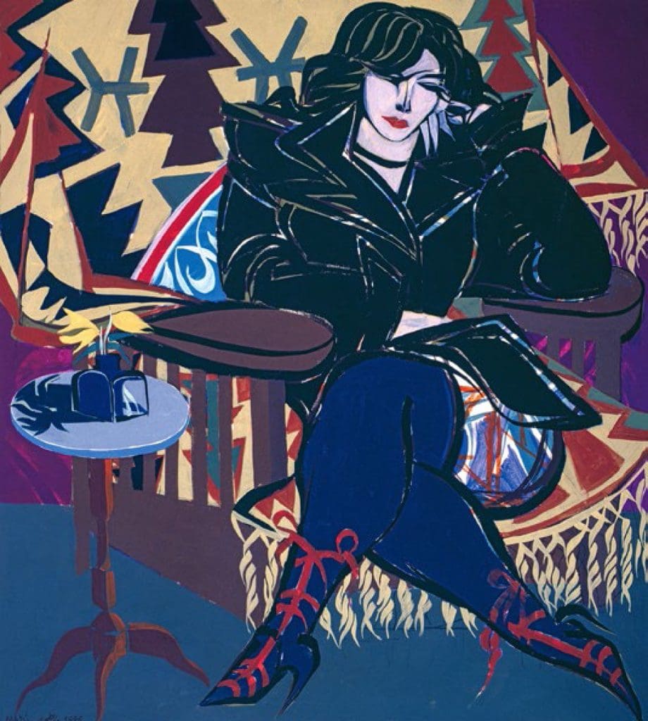 Hussein Madi, Rime en Veste Noire, Pigmented giclée on canvas, 56x50cm Janet Rady Fine Art