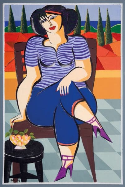 Hussein Madi, Lady on Balcony Overlooking AUB, 2021Pigmented giclée on canvas, 75x50cm Janet Rady Fine Art