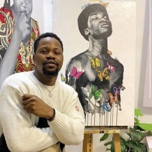 Affen Segun in his studio